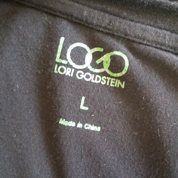 LOGO Long Sleeve Vneck Black Top - Picture 5 of 6